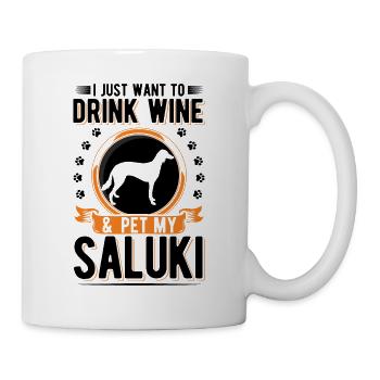 Saluki and Wine Persian Greyhound - Mug - white - Right