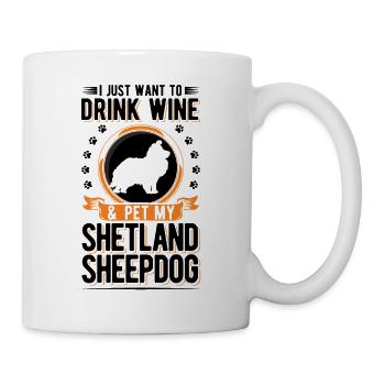 Shetland Sheepdog et Wine Sheltie - Mug blanc - blanc - Droite