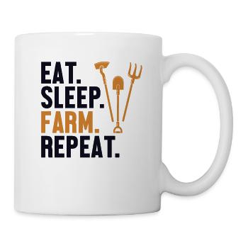 Eat Sleep Farm Repeat Agriculture Organic Farmer - Mug - white - Right