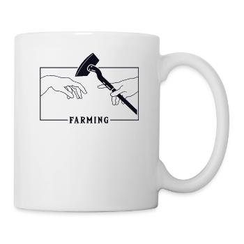 Michelangelo Création d’Adam Farming Bauer - Mug blanc - blanc - Droite