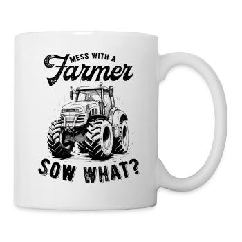 Jouer avec une truie fermière quoi? Constructeur de tracteurs - Mug blanc - blanc - Droite
