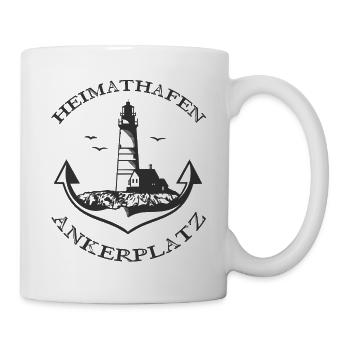 Heimathafen Ankerplatz Leuchtturm Schiff Anker - Tasse - Weiß - Rechts