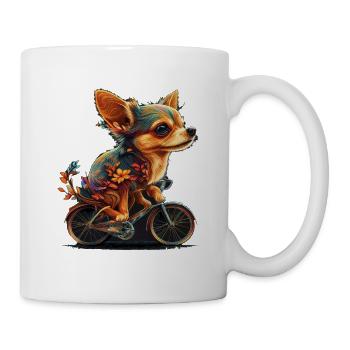 Chihuahua | Fahrrad | Hund | Radfahren | Radfahrer - Tasse - Weiß - Rechts