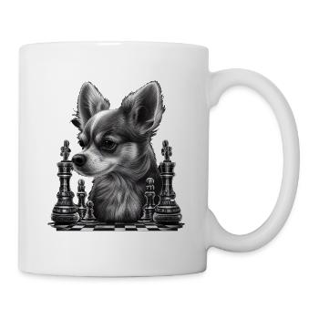 Chihuahua | Chess | Chess Player | Board | Queen | - Mug - white - Right
