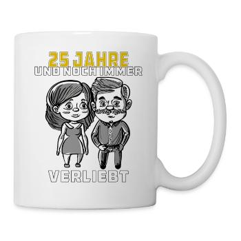 PAAR 25 JAHRE UND NOCH IMMER VERLIEBT - Tasse - Weiß - Rechts