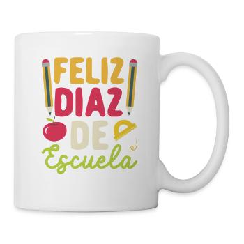 Feliz 100 Dias De Escuela Spanisch Happy 100th Day - Tasse - Weiß - Rechts