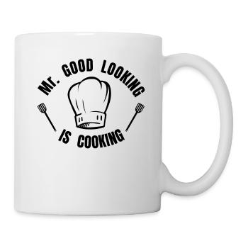 Mr. good looking is cooking - Koch kochen Küche - Mug - white - Right