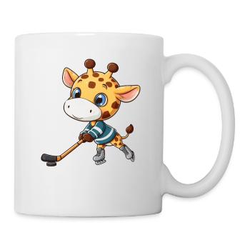 Joueur de hockey sur glace girafe: un drôle et unique - Mug blanc - blanc - Droite