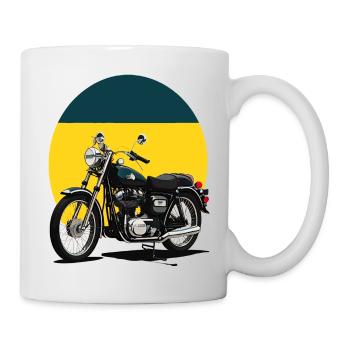 Vintage Motorcycle Illustration - Mug - white - Right