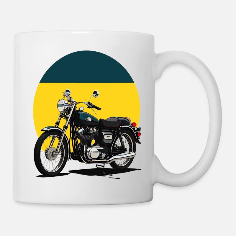 Illustration de moto vintage - Mug blanc - blanc