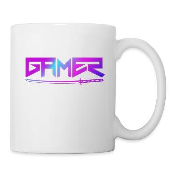 Gamer mit Schwert - Tasse - Weiß - Rechts