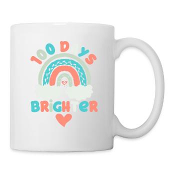 100 Days Brighter Teacher Student - Mug - white - Right