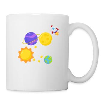 Happy 100th Day of School Space Planet Funny - Mug - white - Right
