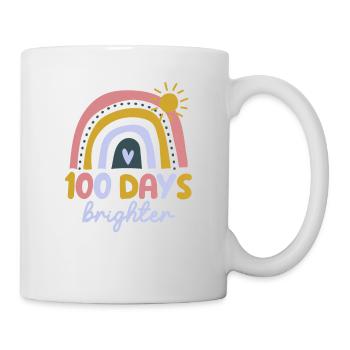 100 Days Brighter Teacher Student - Mug - white - Right