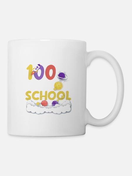 Alles Gute zum 100. Schultag Weltraumplanet Lustig - Tasse - Weiß