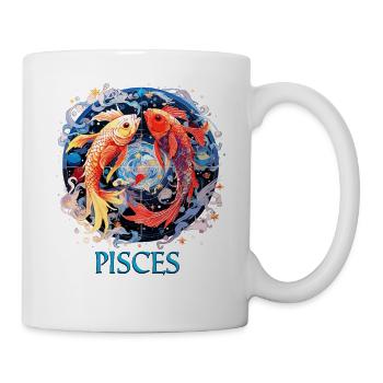 Cooles Sternzeichen Fische Design für Frauen und Männer - Tasse - Weiß - Rechts