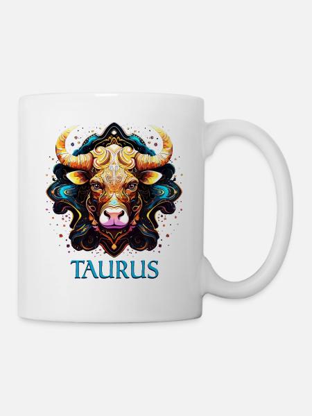 Portez votre signe du zodiaque astrologique avec fierté: Taureau - Mug blanc - blanc