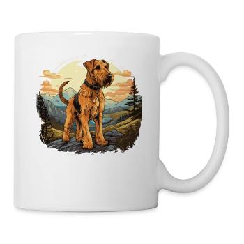 Hund Airedale Terrier - Tasse - Weiß - Rechts