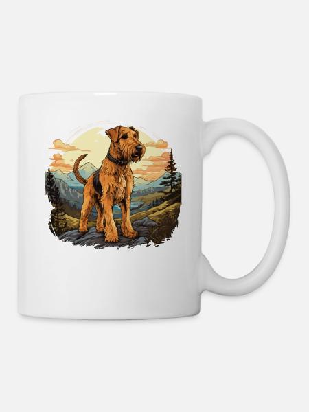 Hund Airedale Terrier - Tasse - Weiß