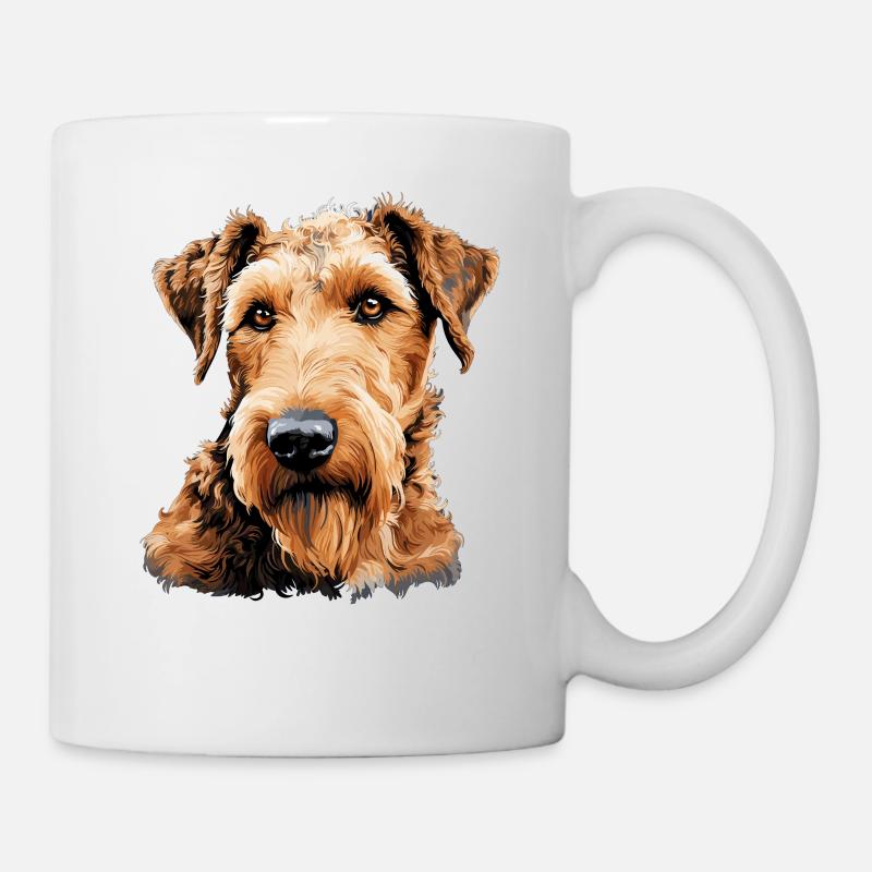 Hund Airedale Terrier - Tasse - Weiß