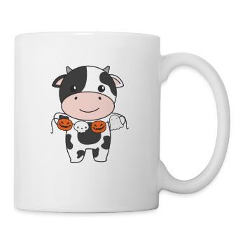 Vache Joyeux Halloween Citrouille Costume de fantôme - Mug blanc - blanc - Droite