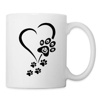 Halloween Dog Paw Heart Baby Dogs - Dog Paws Heart - Mug - white - Right