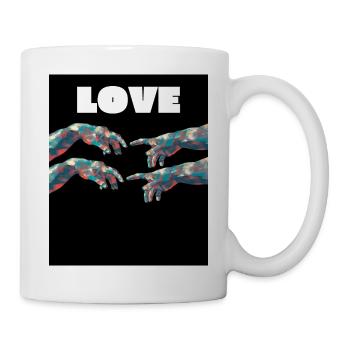 LOVE Hand T-Shirt Bunt - Tasse - Weiß - Rechts