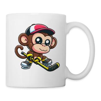 Chimpanzé en maillot de hockey sur glace : un insolite - Mug blanc - blanc - Droite