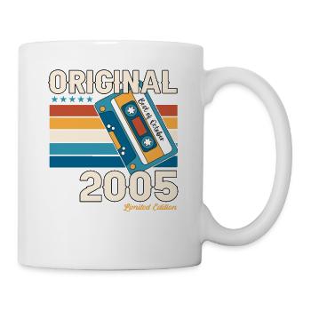 18. Geburtstag Mann Oktober Jahrgang 2005 Kassette - Tasse - Weiß - Rechts