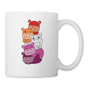 Lesbische Flagge Pride LGBTQ süße Hippo - Tasse - Weiß - Rechts
