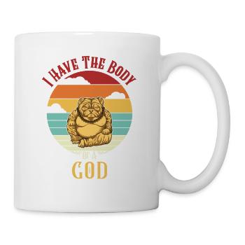 I have the Body of a God Pug Vierbeiner Wauwau - Tasse - Weiß - Rechts