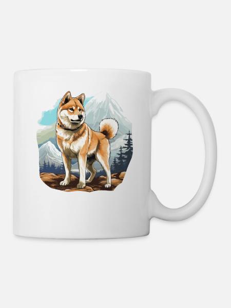 Hund Akita Inu - Tasse - Weiß