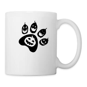 Halloween Dog Paw Pumpkin - Pumpkin Paw Print - Mug - white - Right