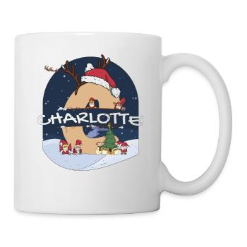 Awesome Charlotte Name mit Weihnachtsmütze im Weihnachtsthema - Tasse - Weiß - Rechts