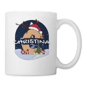 Génial Christina Name w Santa Hat dans le thème de Noël - Mug blanc - blanc - Droite