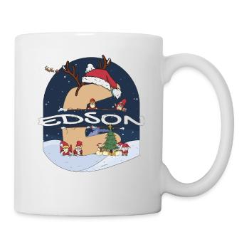 Awesome Edson Name w Santa Hat dans le thème de Noël - Mug blanc - blanc - Droite