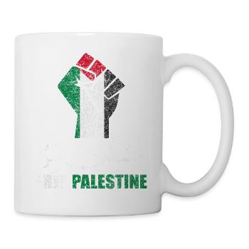 Free Palestine Faust - Tasse - Weiß - Rechts