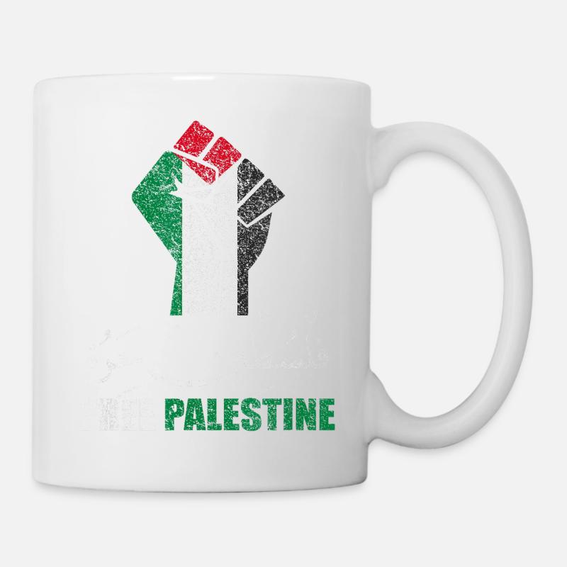 Free Palestine Faust - Tasse - Weiß