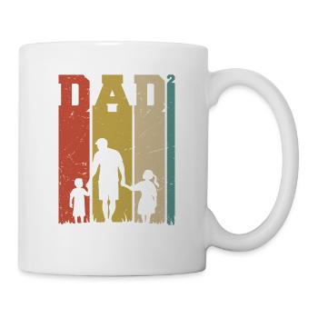 Papa Shirt Zwei Söhne Vater von zwei Geschenken - Tasse - Weiß - Rechts