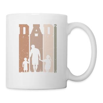 Papa Shirt Zwei Söhne Vater von zwei Geschenken - Tasse - Weiß - Rechts