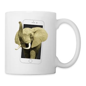 Smartphone with elephant - Elephant in Africa - Mug - white - Right