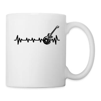 Gitarristen E-Gitarren Akustik-Gitarre Herzschlag - Tasse - Weiß - Rechts
