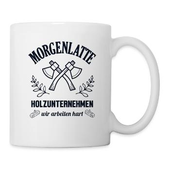Holzunternehmen Morgenlatte Schreiner Carpenter - Tasse - Weiß - Rechts