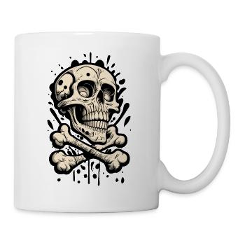 Totenkopf Skull And Bones Totenschädel - Tasse - Weiß - Rechts