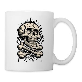 Totenkopf Skull And Bones Totenschädel - Tasse - Weiß - Rechts