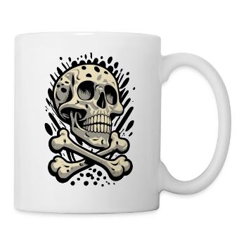 Totenkopf Skull And Bones Totenschädel - Tasse - Weiß - Rechts