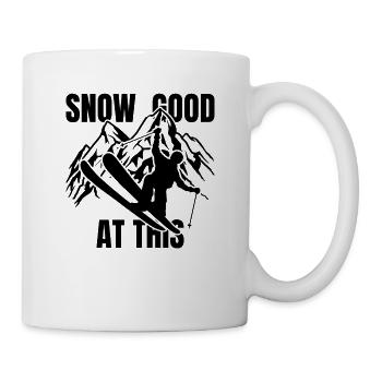 SNOW GOOD AT THIS - Skifahrer Ski Berge Winter - Tasse - Weiß - Rechts