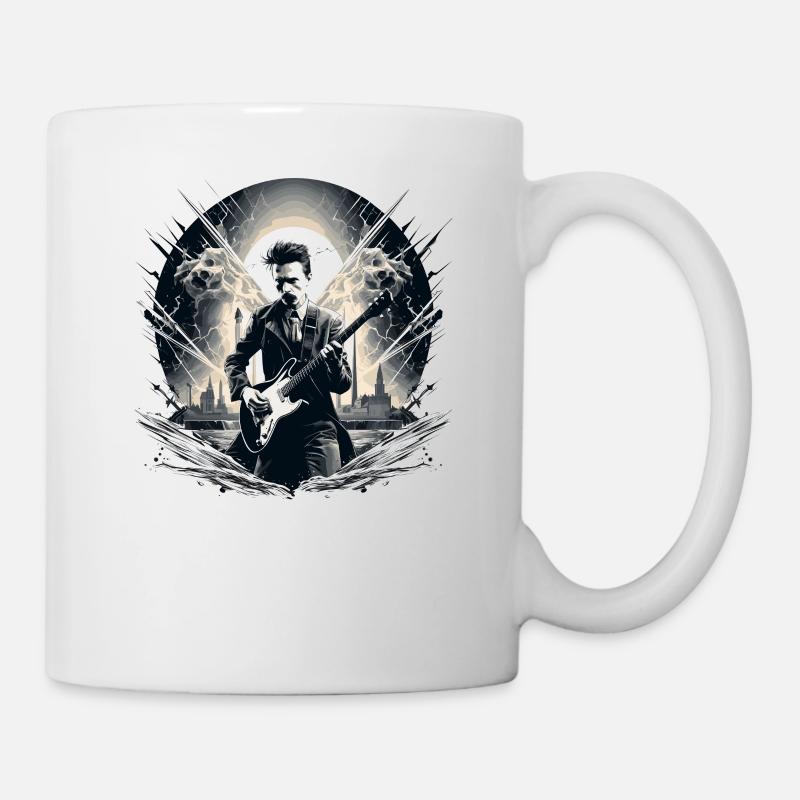 Gitarren E-Gitarren-Saiten E-Gitarre Musiker - Tasse - Weiß