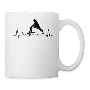 Wingfoil Surfer Wingfoiling Board Heartbeat - Mug - white - Right