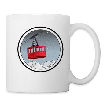 Envie d être là téléphérique rond dans la neige - Mug blanc - blanc - Droite
